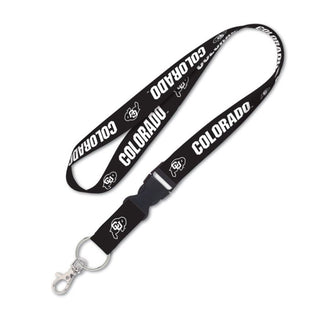 Colorado Buffaloes BLACK Lanyard w/detachable buckle 1"