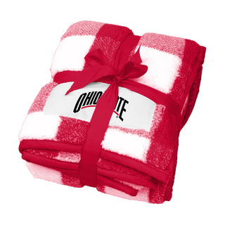 Ohio State Buffalo Check Blanket