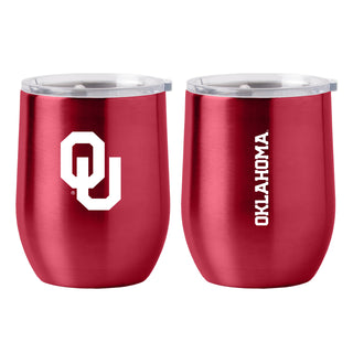 Oklahoma 16oz Gameday Stainless Curved Beverage