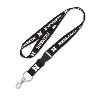 Nebraska Cornhuskers BLACKOUT Lanyard w/detachable buckle 1in