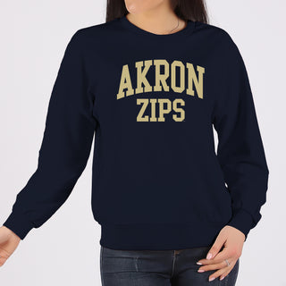 Akron Zips Arch Logo Crewneck Sweatshirt - Navy