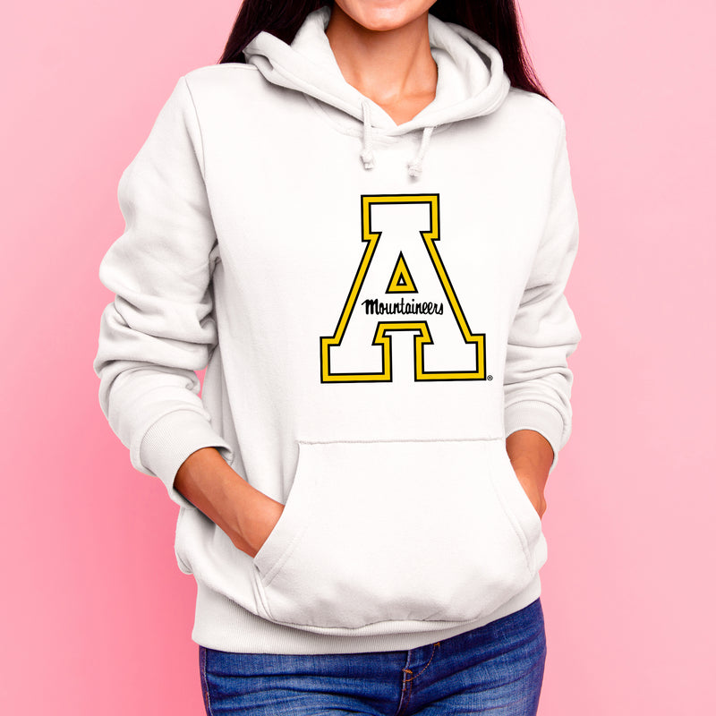 Appalachian State University Mountaineers Primary Logo Cotton Hoodie - White