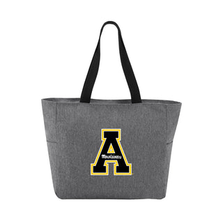 App State Primary Logo Essential Zip Tote - Heather Grey