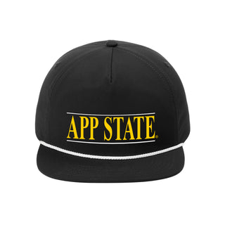 App State Headline 5-Panel Poly Rope Cap - Black/White