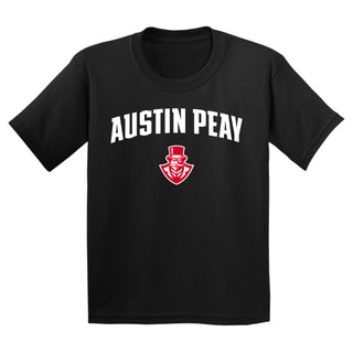 Austin Peay State University Governors Arch Logo Cotton Youth T-Shirt - Black