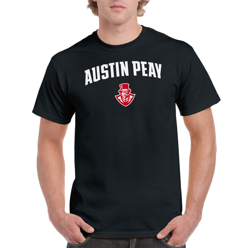 Austin Peay State University Governors Arch Logo Cotton T-Shirt - Black