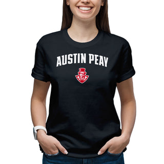 Austin Peay State University Governors Arch Logo Cotton T-Shirt - Black