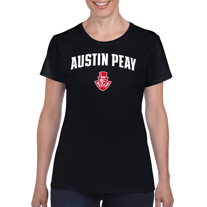 Austin Peay State University Governors Arch Logo Cotton Women's T-Shirt - Black