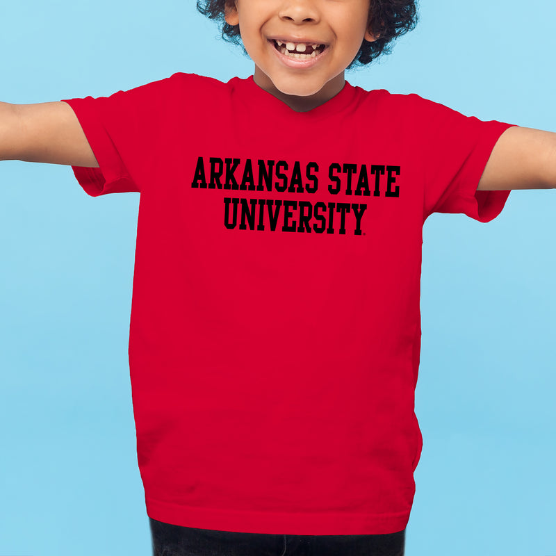 Arkansas State Basic Block Youth T-Shirt - Red
