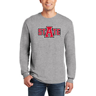 Arkansas State Secondary Logo Long Sleeve - Sport Grey