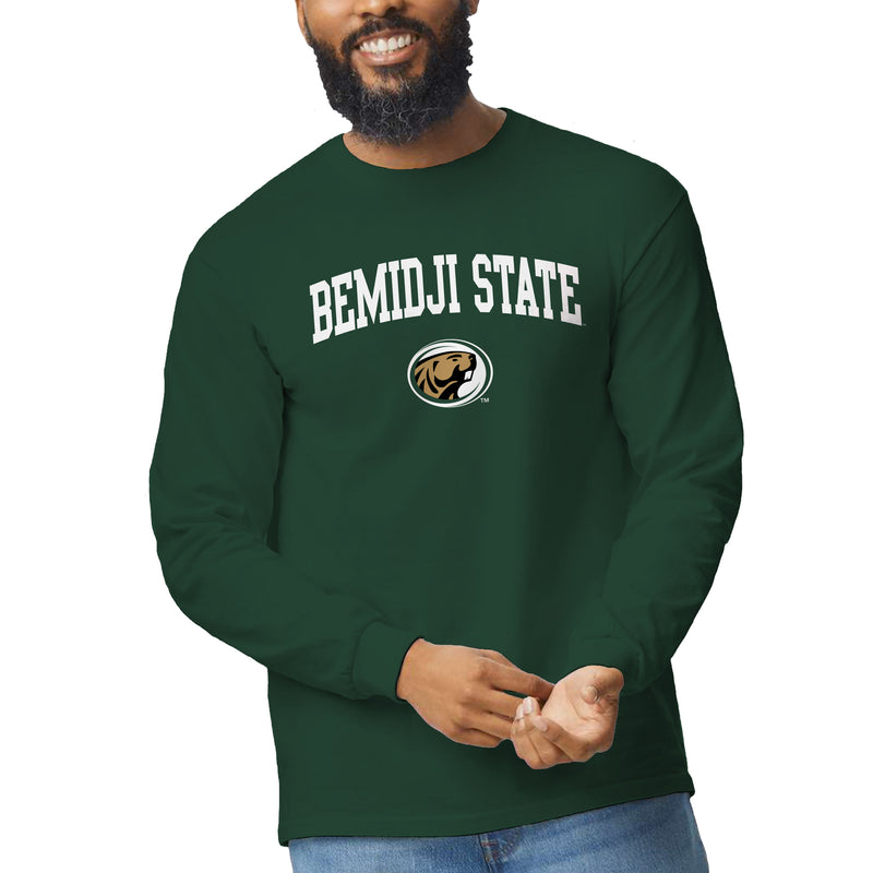 Bemidji State Beavers Arch Logo Long Sleeve T Shirt - Forest
