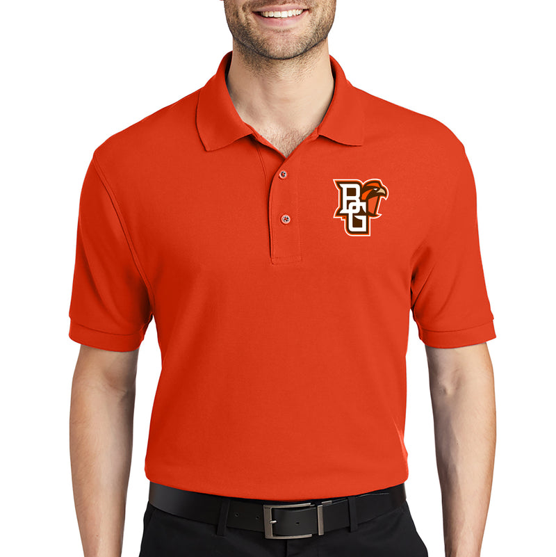 BGSU Primary Logo Silk Touch Polo - Orange