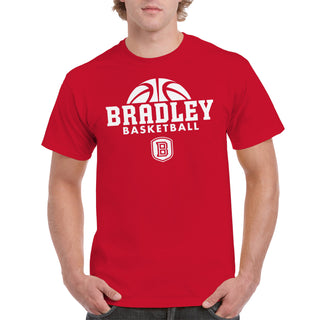 Bradley University Braves Basketball Hype Basic Cotton Short Sleeve T Shirt - Red