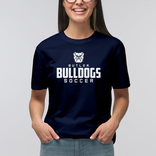 Butler University Bulldogs Mascot Wordmark Soccer Short Sleeve T Shirt - Navy