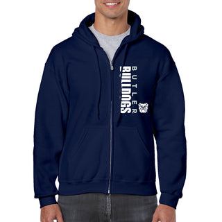 Butler University Bulldogs Vertical Block Left Chest Zip Hoodie - Navy