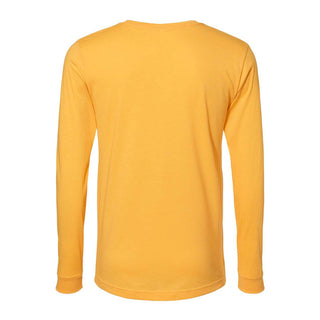 Michigan Faded Football Helmet CVC Long Sleeve - Heather Yellow Gold