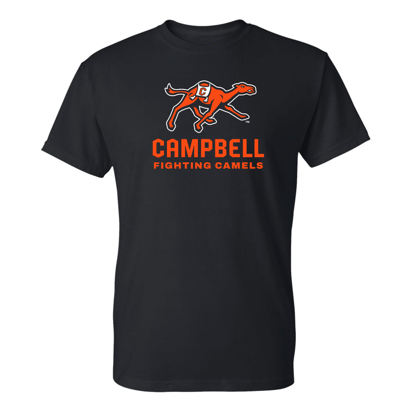 Campbell University Fighting Camels Primary Logo Basic Cotton Short Sleeve T-Shirt - Black