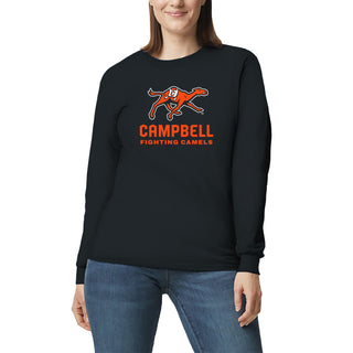 Campbell University Fighting Camels Primary Logo Basic Cotton Long Sleeve T-Shirt - Black