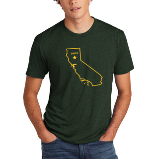 Chico CA Outline Triblend T-Shirt - Black Forest