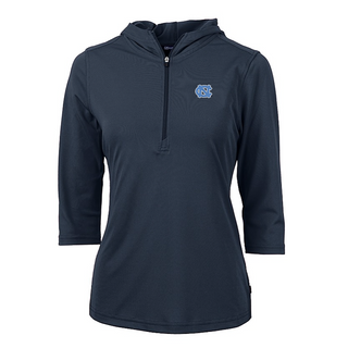 Cutter & Buck Women's UNC Tar Heels Virtue Eco Pique Recycled Half Zip Pullover Hoodie Navy [CB]