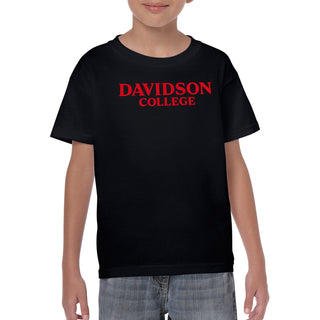 Davidson Wildcats Basic Block Youth T Shirt - Black