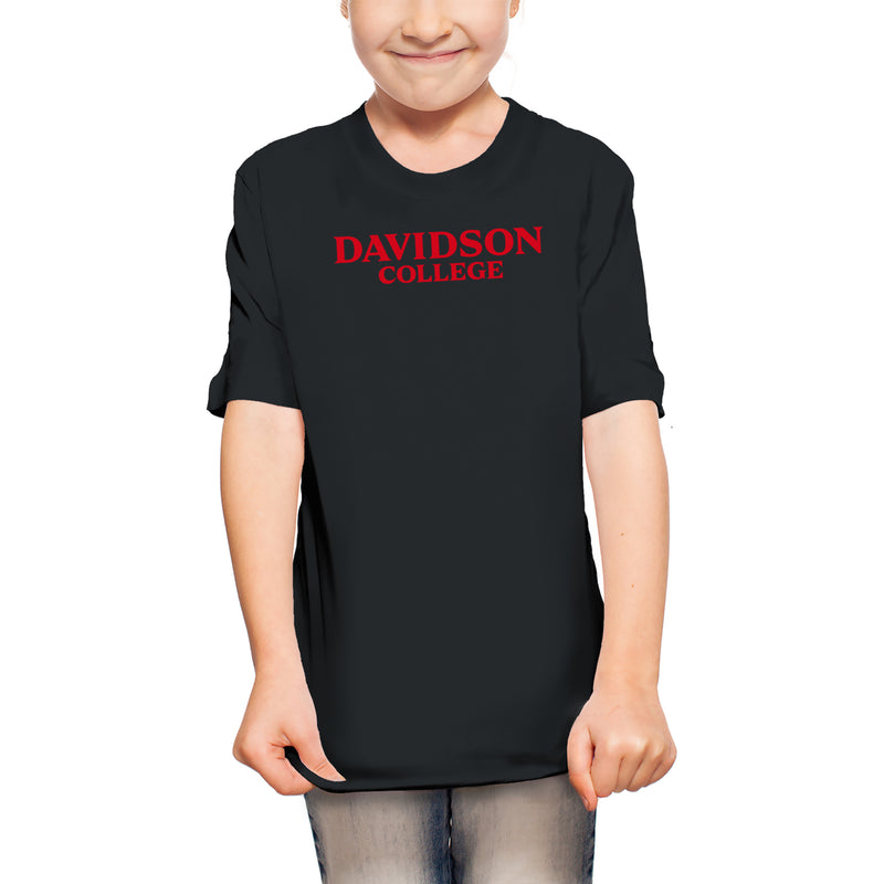 Davidson Wildcats Basic Block Youth T Shirt - Black