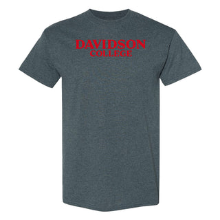 Davidson Wildcats Basic Block T Shirt - Dark Heather