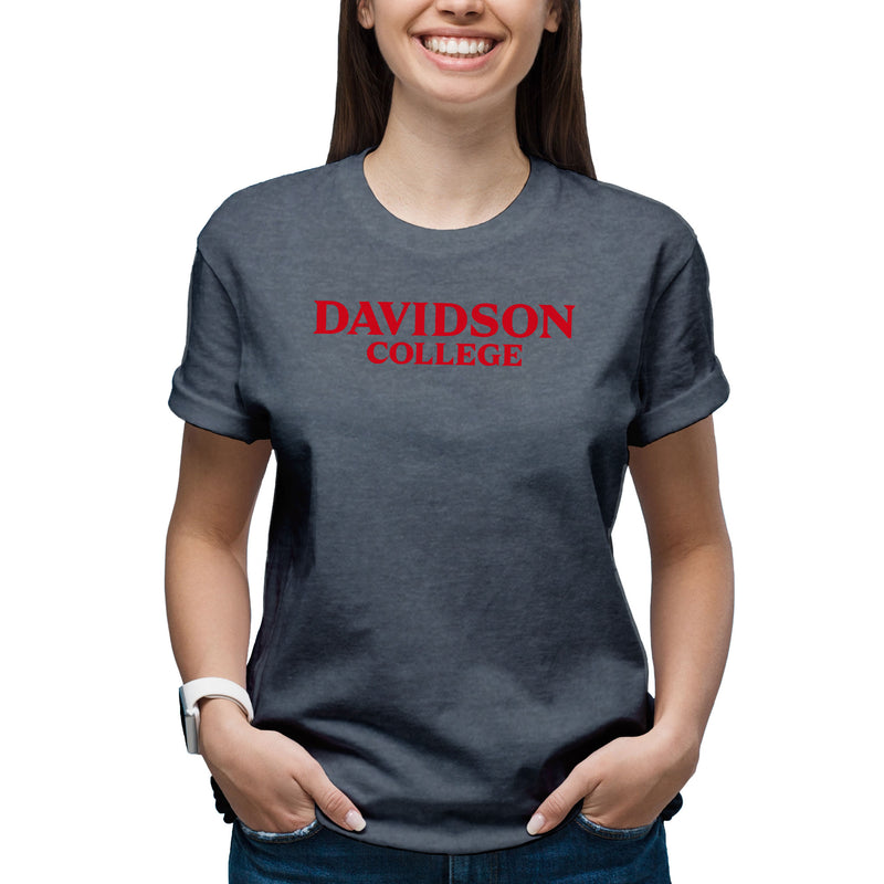 Davidson Wildcats Basic Block T Shirt - Dark Heather