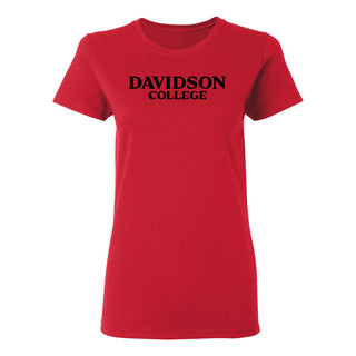 Davidson Wildcats Basic Block Women's T Shirt - Red