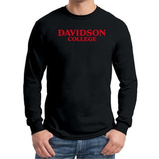 Davidson Wildcats Basic Block Long Sleeve Shirt - Black