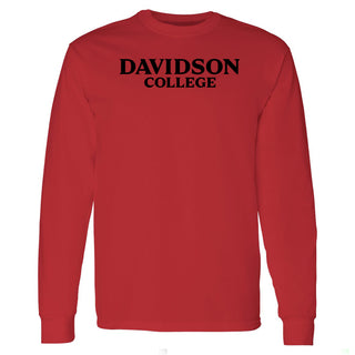 Davidson Wildcats Basic Block Long Sleeve Shirt - Red