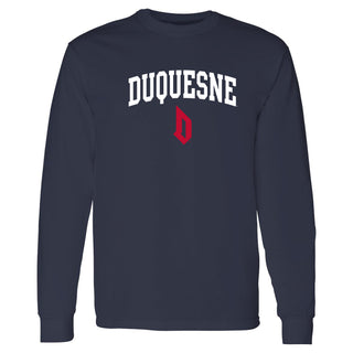 Duquesne Arch Logo Long Sleeve - Navy