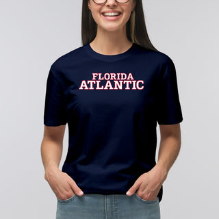 Florida Atlantic University Owls Basic Block Short Sleeve T Shirt - Navy