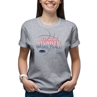 Florida Atlantic Owls Basketball Sketch T Shirt - Sport Grey