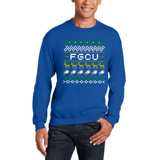 Florida Gulf Coast University Eagles Holiday Sweater Crewneck - Royal