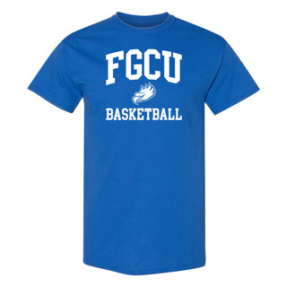 Florida Gulf Coast University Eagles Arch Logo Basketball Short Sleeve T Shirt - Royal