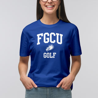 Florida Gulf Coast University Eagles Arch Logo Golf Short Sleeve T Shirt - Royal