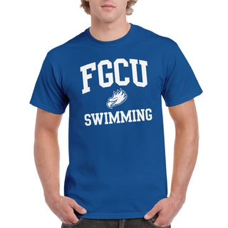 Florida Gulf Coast University Eagles Arch Logo Swimming Short Sleeve T Shirt - Royal