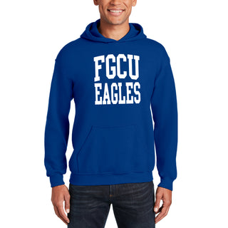 Florida Guld Coast University Eagles Front Back Print Hoodie - Royal