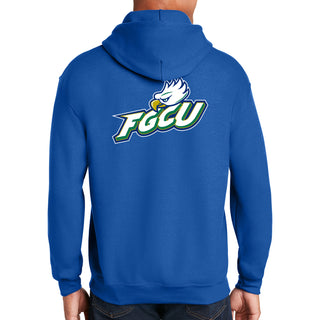 Florida Guld Coast University Eagles Front Back Print Hoodie - Royal