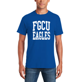 Florida Gulf Coast University Eagles Front Back Print Short Sleeve T Shirt - Royal