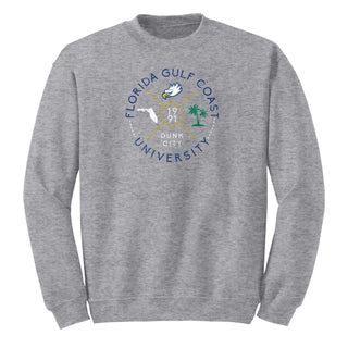 Florida Gulf Coast University Eagles Identity Stamp Crewneck - Sport Grey