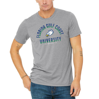 Florida Gulf Coast University Eagles Division Arch Canvas Triblend Short Sleeve T Shirt - Athletic Grey