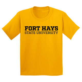 Fort Hays State Basic Block Youth T-Shirt - Gold