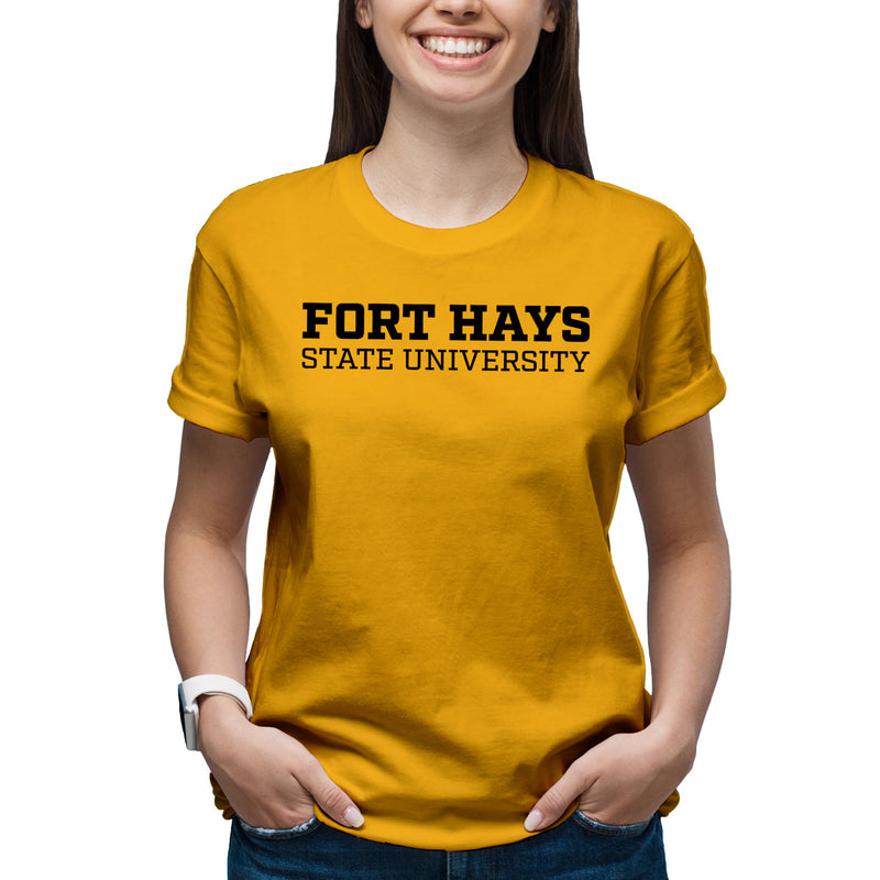Fort Hays State Basic Block T-Shirt - Gold