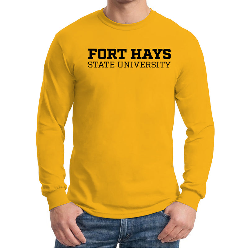Fort Hays State Basic Block Long Sleeve - Gold