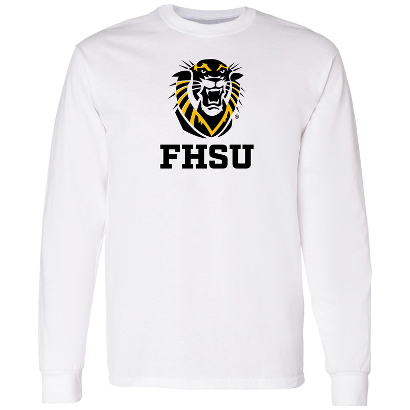 Fort Hays State Primary Logo Long Sleeve - White