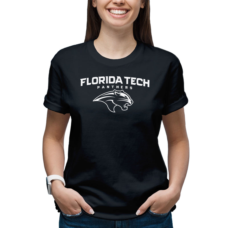 Florida Institute of Technology Panthers Arch Logo Short Sleeve T Shirt - Black