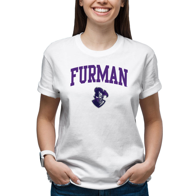 Furman University Paladins Arch Logo Short Sleeve T Shirt - White