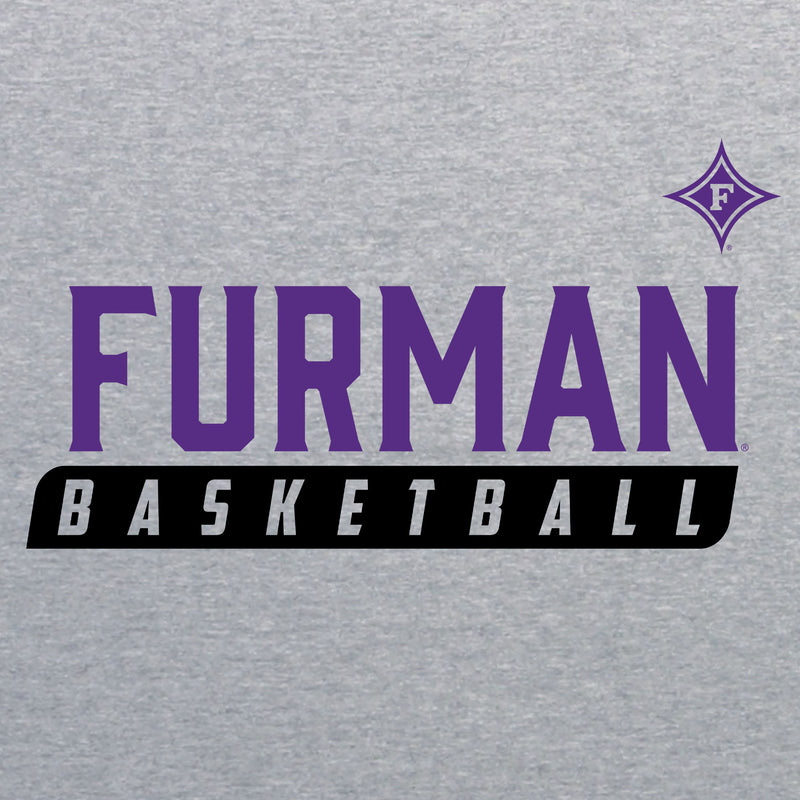 Furman University Paladins Basketball Slant Long Sleeve T Shirt - Sport Grey